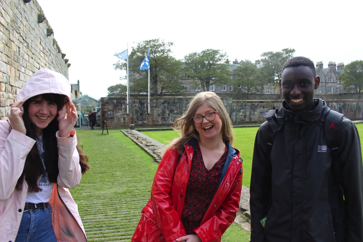Having learned about the rich history of Scottish Catholicism, three young students are now experiencing the highs and lows of Scottish weather